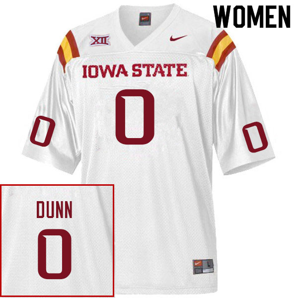 Women #0 Corey Dunn Iowa State Cyclones College Football Jerseys Sale-White